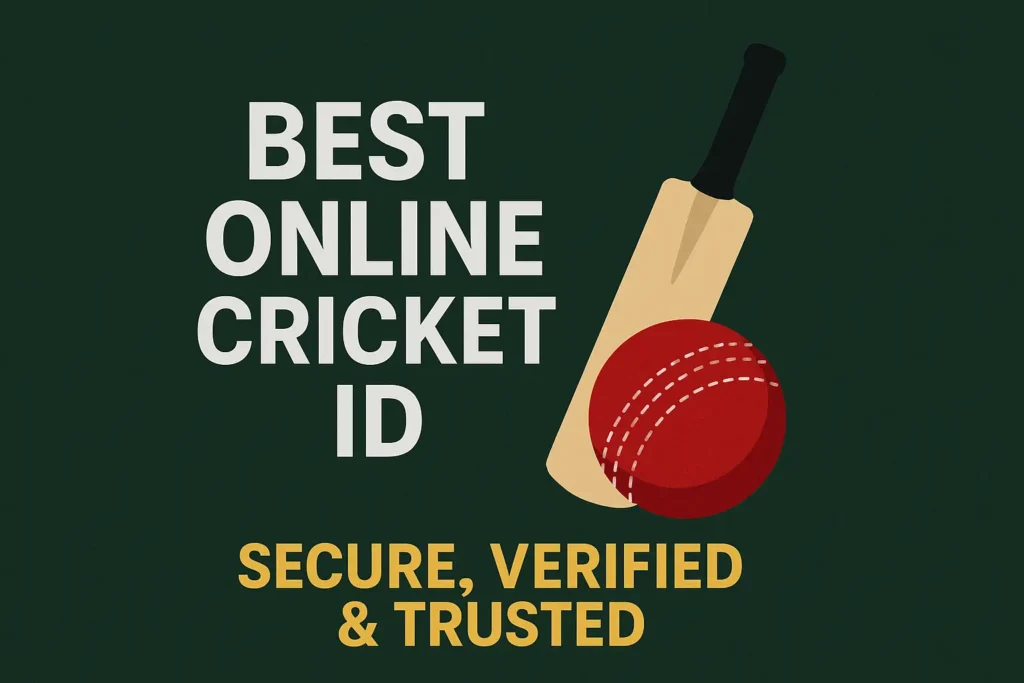 Best Online Cricket ID banner with cricket bat and ball – secure, verified, and trusted